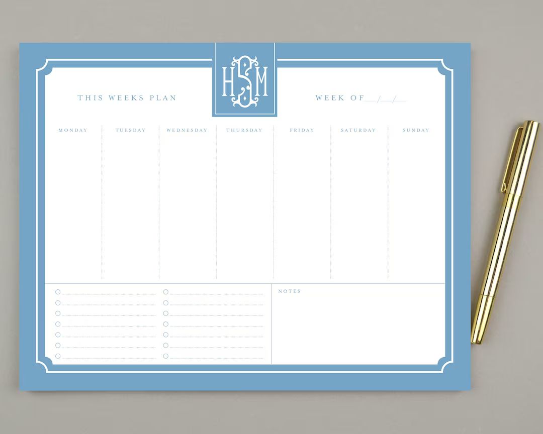 Personalized to Do List Notepad Weekly Planner Notepad Weekly - Etsy | Etsy (US)