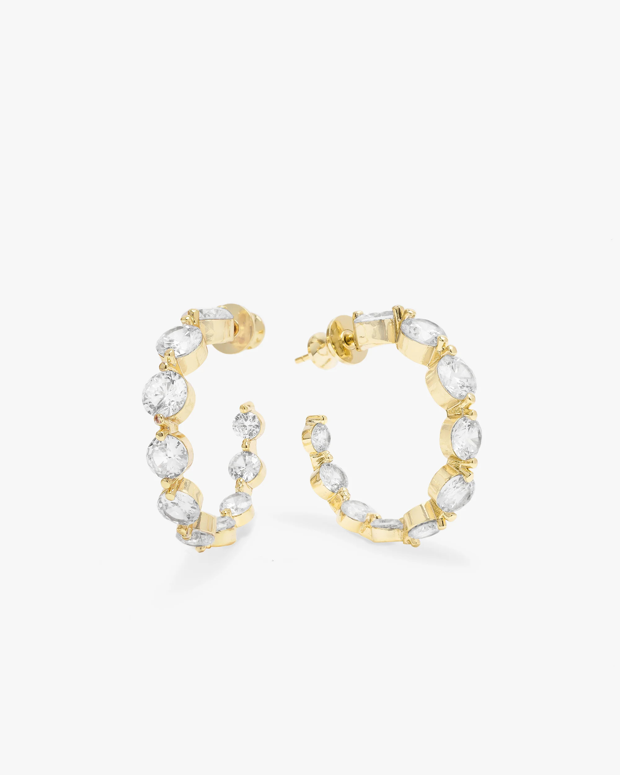 She's an Icon Hoops .75" - Gold|White Diamondettes | Melinda Maria Jewelry