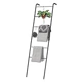 IRIS USA PI Garment Matte Black Blanket Ladder Standing Towel Rack | Amazon (US)
