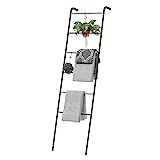 IRIS USA PI Garment Matte Black Blanket Ladder Standing Towel Rack | Amazon (US)