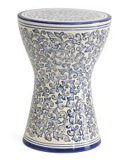 Made In Italy 17.5in Rampage Scroll Decorative Ceramic Garden Stool | TJ Maxx