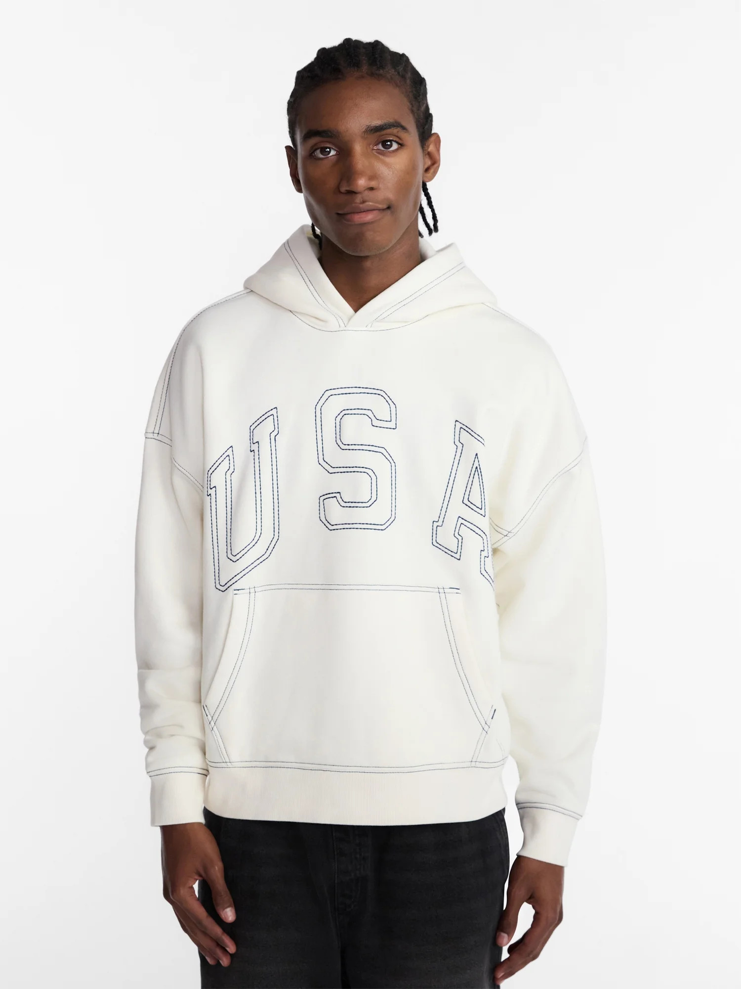 No Boundaries USA Hoodie with Embroidery, Men's XS-4XLT - Walmart.com | Walmart (US)