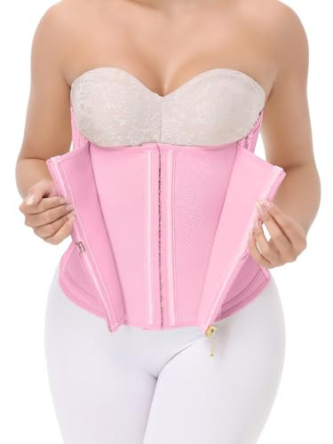 SHAPSHE Waist Trainer for Women Workout Corset Waist Cincher Shapewear Zipper Underbust Faja Body Shaper | Amazon (US)