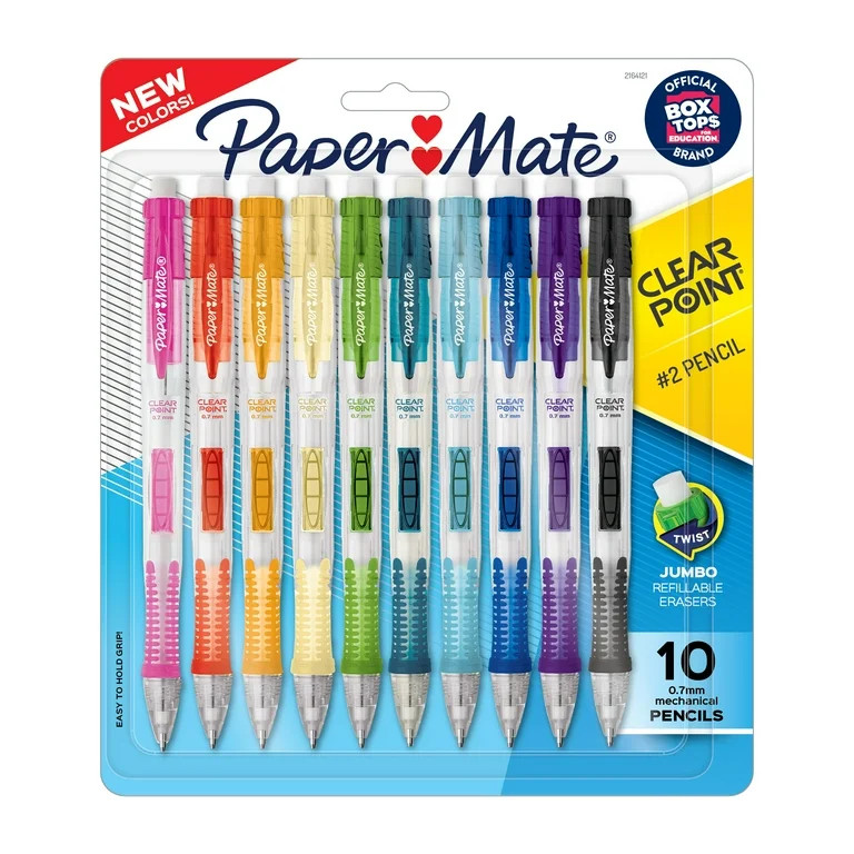 Paper Mate® Clearpoint® Mechanical Pencils, HB #2 Lead (0.7mm), Assorted Barrel Colors, 10 Coun... | Walmart (US)