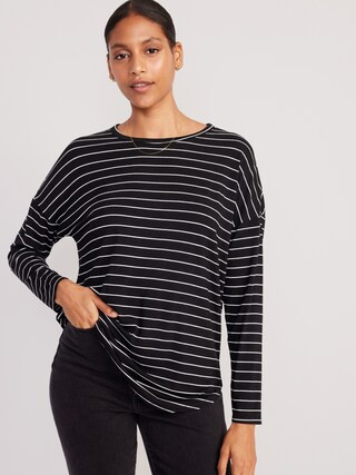 Luxe Long-Sleeve Tunic T-Shirt for Women | Old Navy (US)