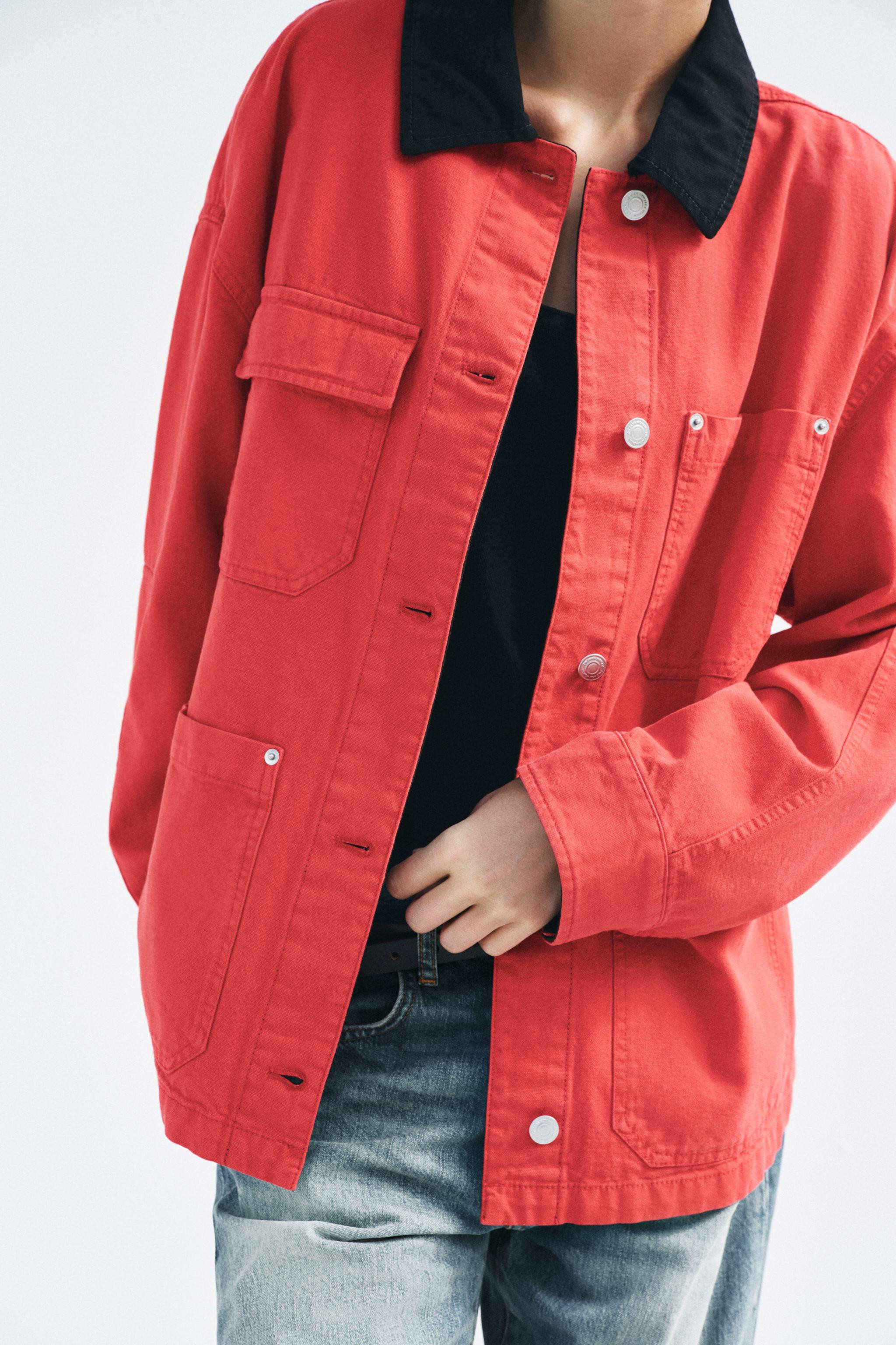 ZW COLLECTION CONTRAST COLLAR OVERSHIRT | Zara US