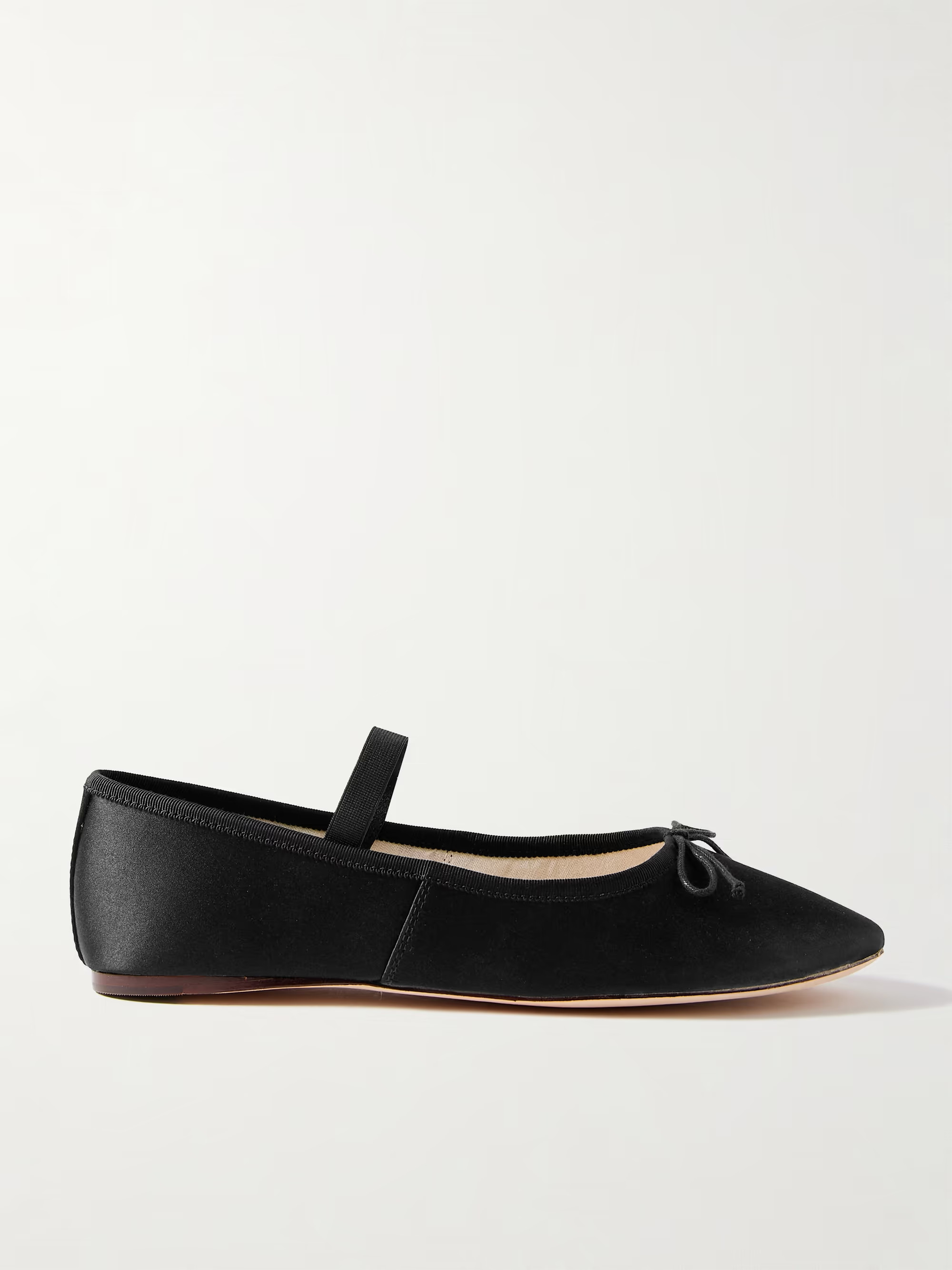+ NET SUSTAIN Leonie grosgrain-trimmed satin ballet flats | NET-A-PORTER (UK & EU)