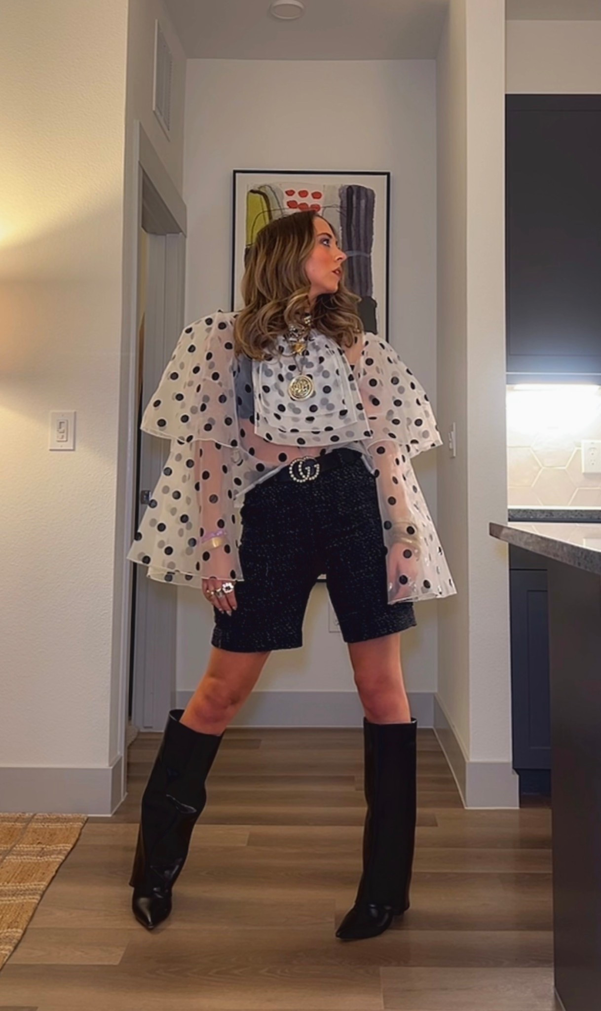 Outfit of the day for work dinner/awards!!
Top is dressed in lala
Shorts are boys shorts from Zara
Shoes are Amazon
Jewelry is from everywhere 

#LTKValentine #LTKWorkwear #LTKootd