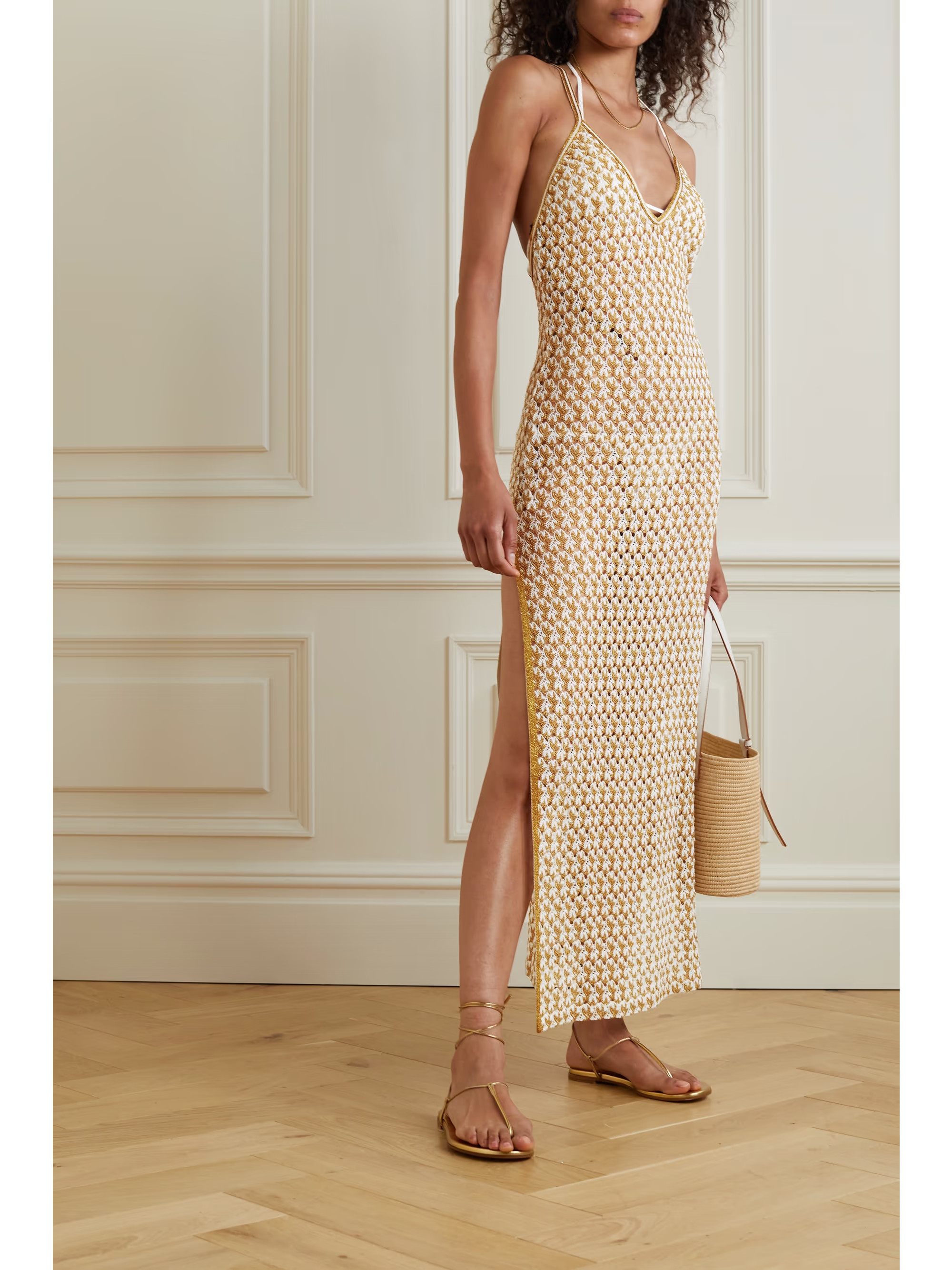 MISSONIMare open-back metallic crochet-knit maxi dress | NET-A-PORTER (US)