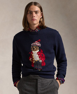 Polo Ralph Lauren Men's Polo Bear Cotton-Cashmere Sweater - Macy's | Macy's