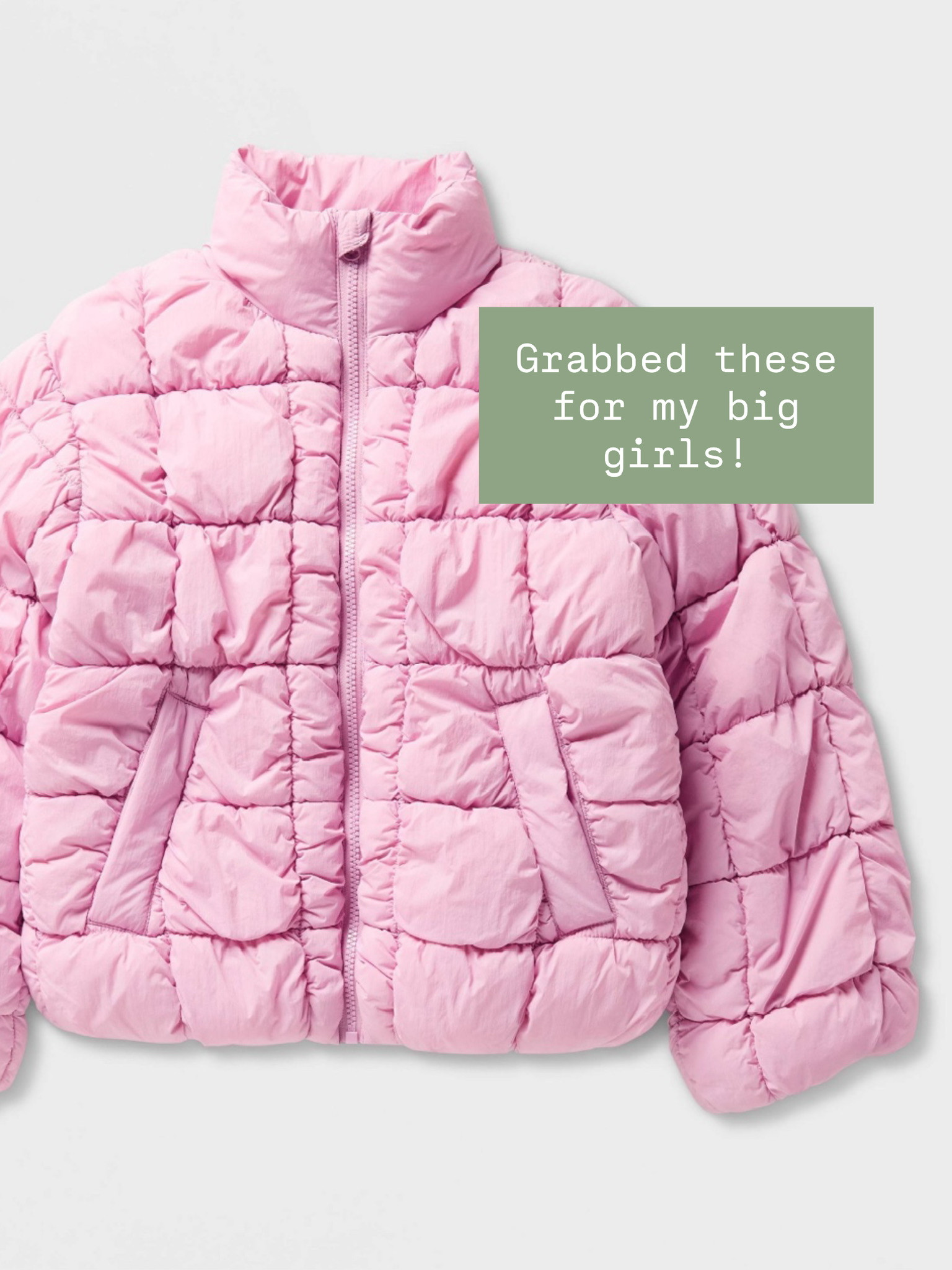 I grabbed this quilted puffer jacket for my big girls! This is going to be great going into fall & winter!

Loverly Grey, Target, kids clothes, kids jacket, puffer jacket 

 #LTKKids