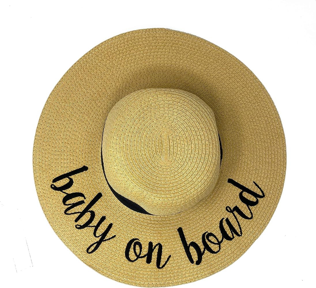 Women’s UPF 50 Bold Cursive Embroidered Adjustable Beach Floppy Sun Hat | Amazon (US)