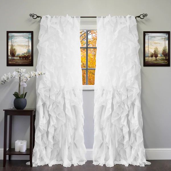 Sheer Voile Ruffled Tier Window Curtain Panel | Bed Bath & Beyond