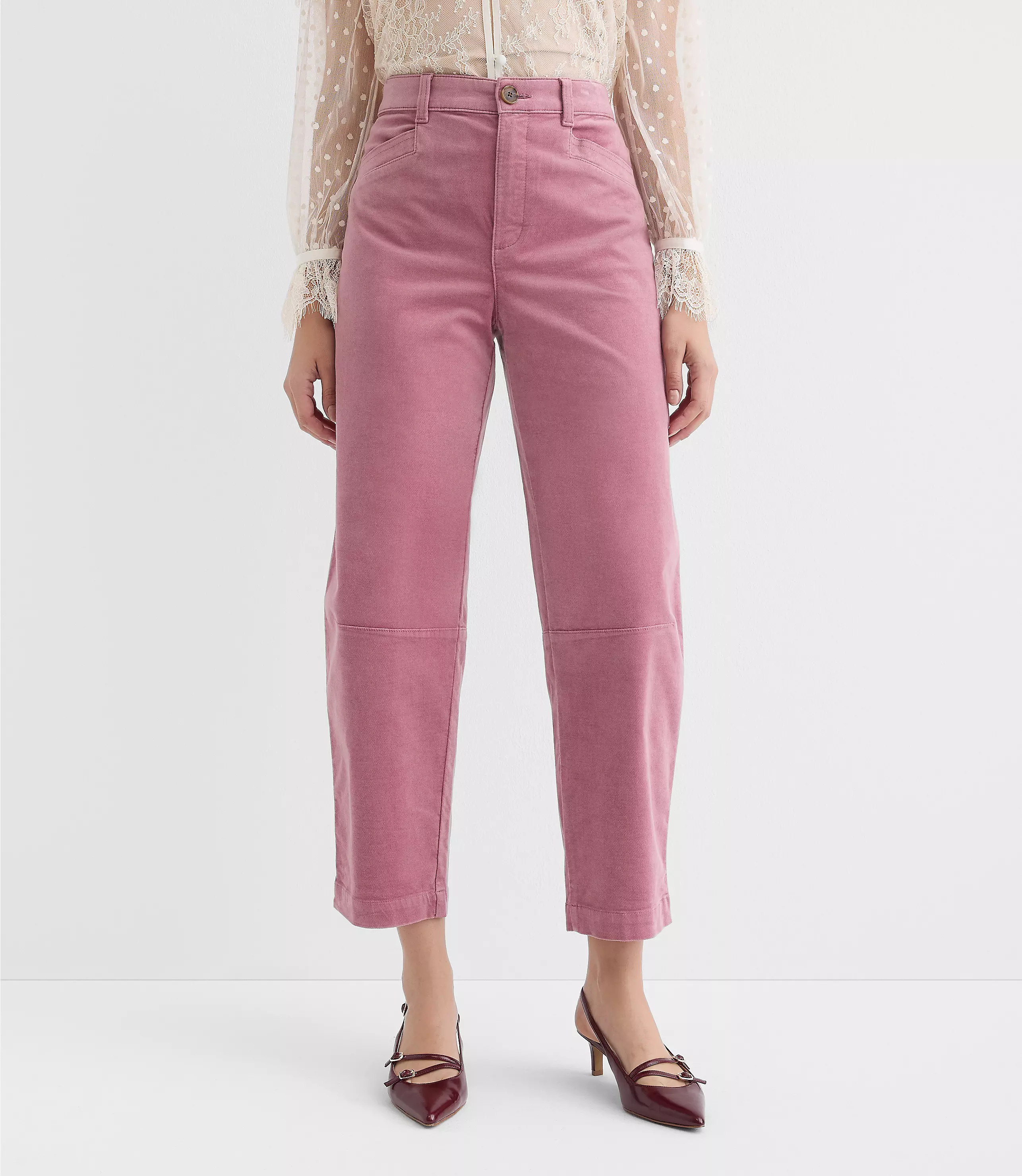 Barrel Pants in Stretch Velvet | LOFT