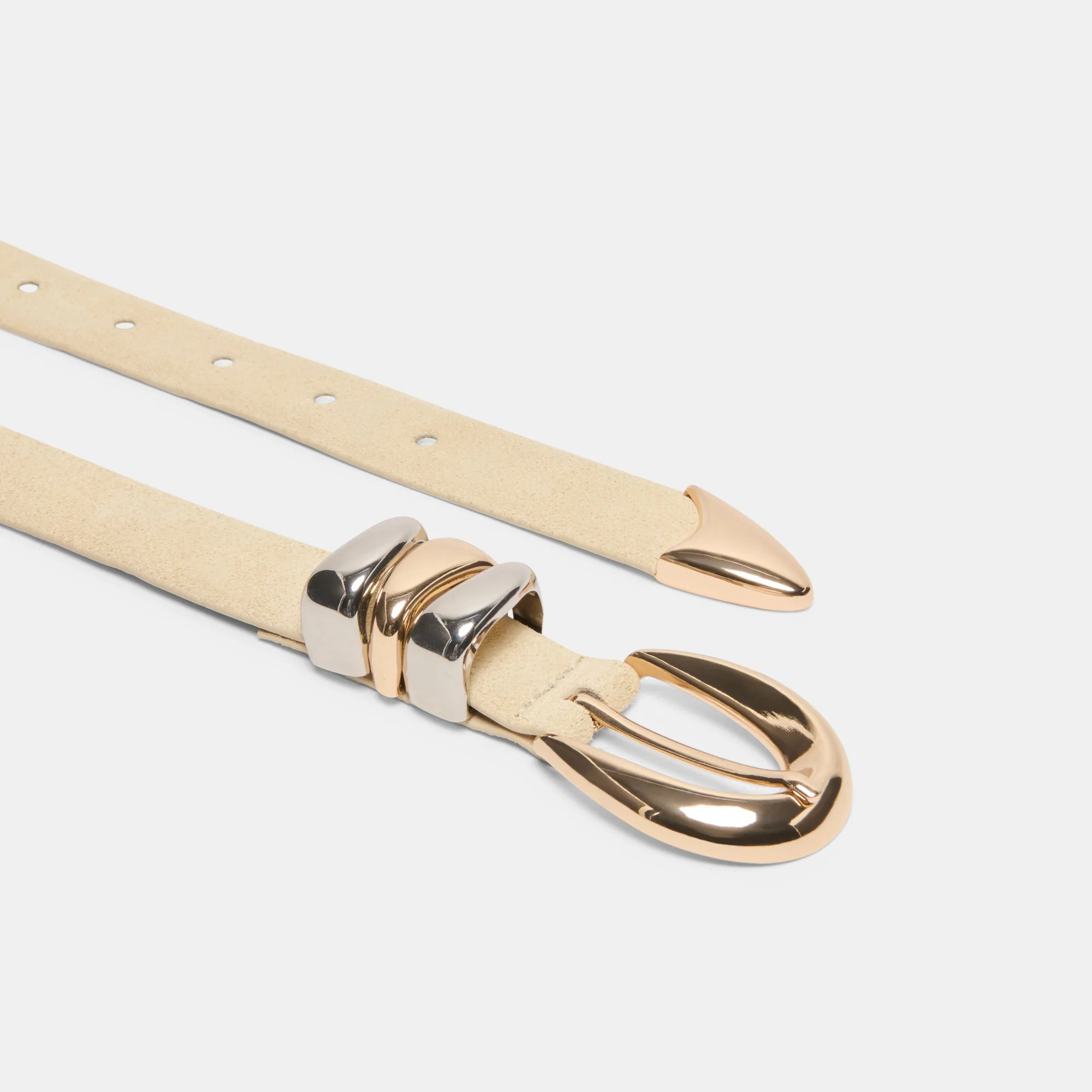 Mixed Metal Sand Suede Buckle Belt | Dolce Vita | DolceVita.com