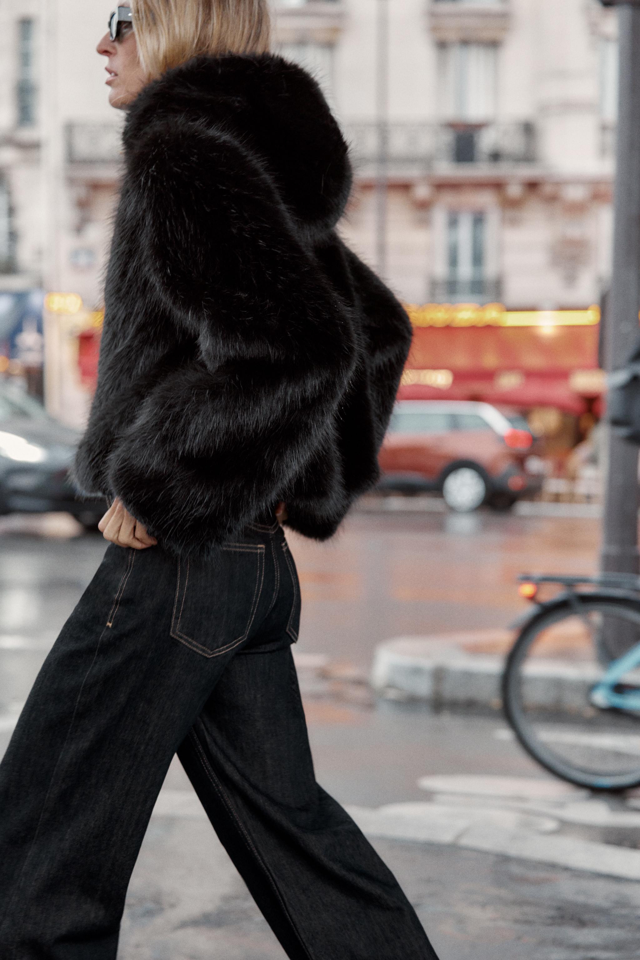 FAUX FUR HOODIE JACKET | Zara US