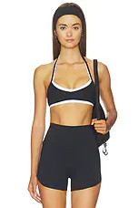 WellBeing + BeingWell Flowwell Leni Layered Sports Bra in Black & White. - size S | Revolve Clothing (Global)