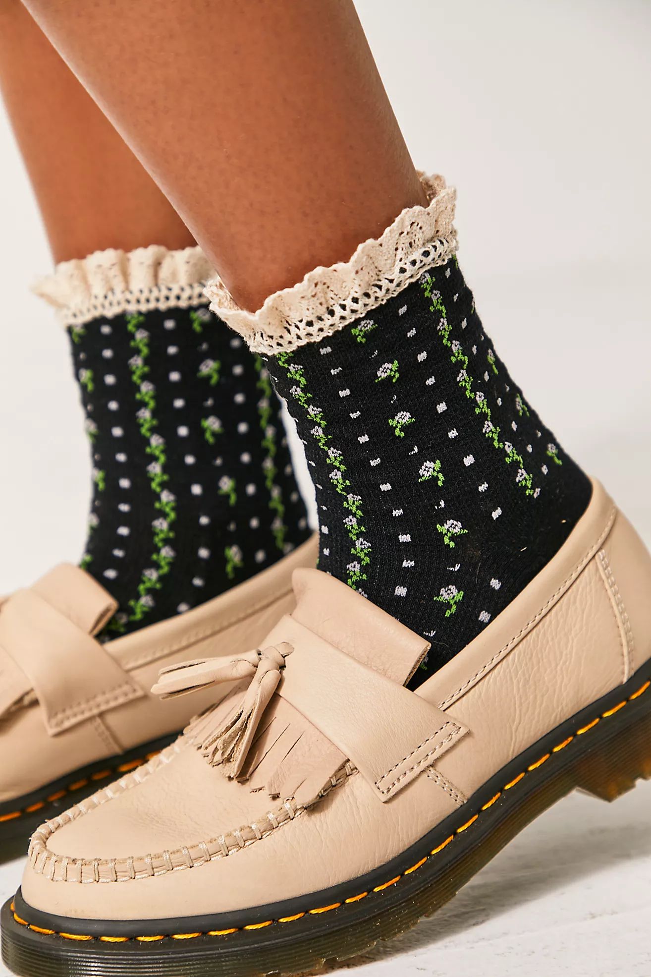 Rosebud Waffle Knit Ankle Socks | Free People (Global - UK&FR Excluded)