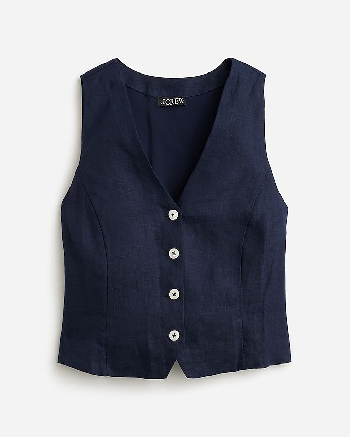 Slim-fit linen vest | J. Crew US