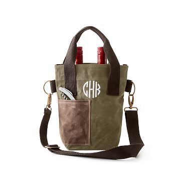 Waxed Canvas Double Wine Tote | Mark and Graham | Mark and Graham