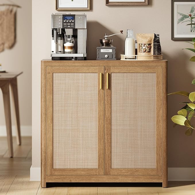 VASAGLE ELLAN Collection - Boho Buffet Cabinet with Rattan-Look Doors, Sideboard Storage Cabinet,... | Amazon (US)