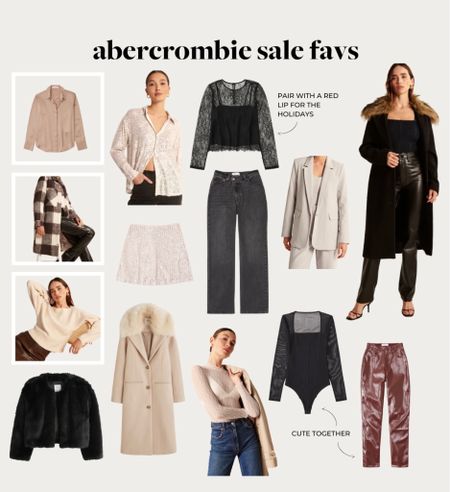 #LTKxAF Abercrombie satin long sleeve, fur coat jacket, lace black top, black jeans, etc

#LTKHoliday #LTKGiftGuide #LTKxAF