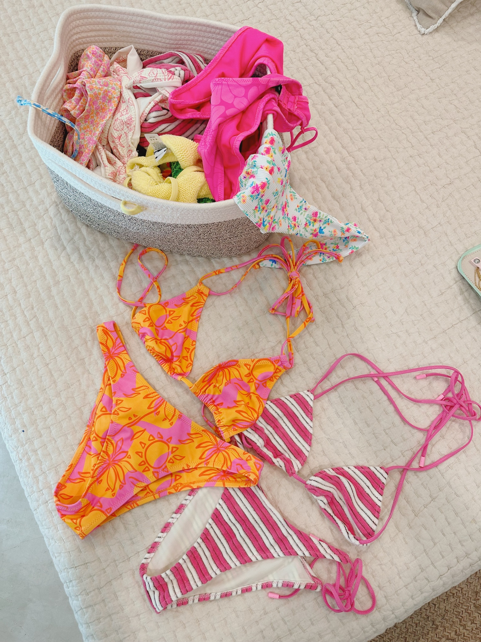 Bikini brands i wore in St. John: 
TRIANGL (pink & white stripe, green crochet)
KULANI KINIS (orange and pink bikini)
ELYSIIAN (yellow bikini)

Other favs:
Target!! 
Leni swims 🌺 
Pacsun!

#LTKSeasonal #LTKswim