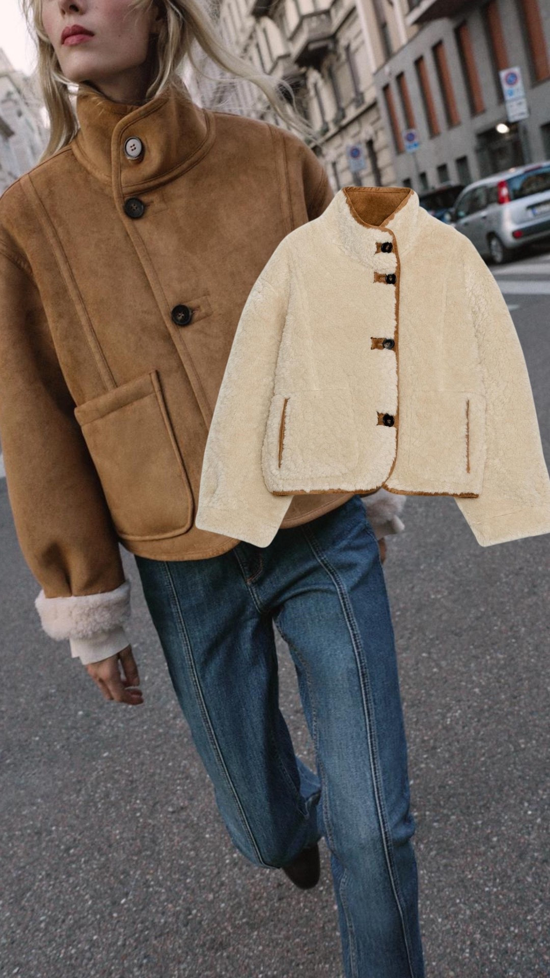 Zara reversible Sherpa and suede jacket 

#LTKStyleTip #LTKFindsUnder50 #LTKSeasonal
