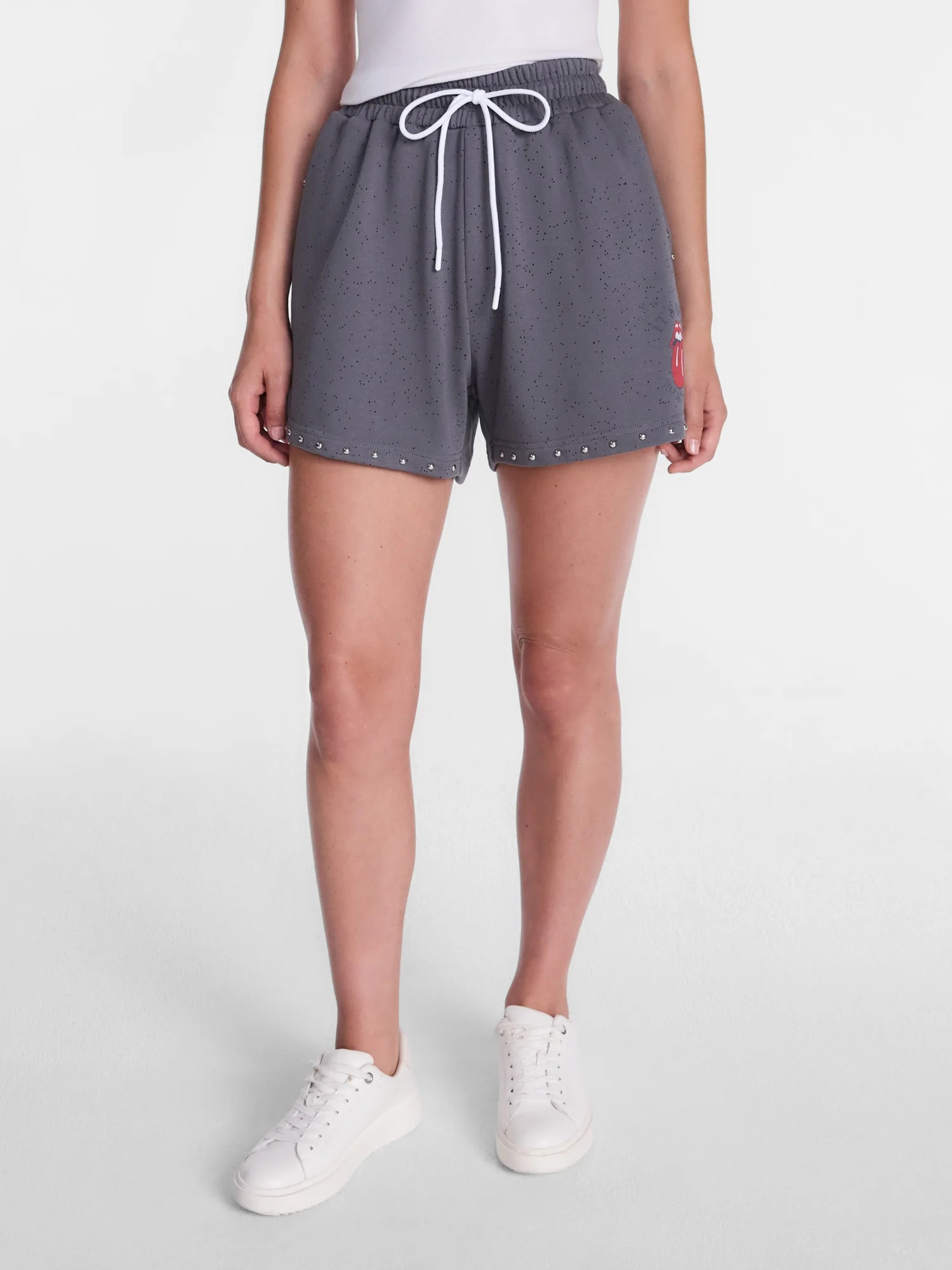 Rolling Stones Women's French Terry Studded Confetti Graphic Shorts, Sizes XXS-XXL | Walmart (US)
