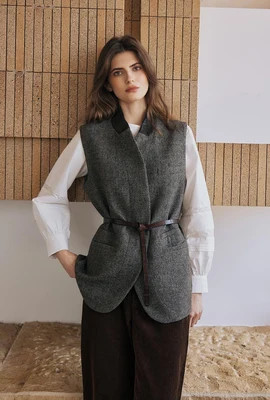 Noah Wool Vest - Ash Brown | Petite Studio NYC