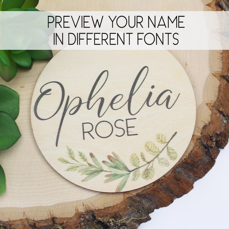 Baby Name Announcement Sign With Greenery Pregnancy or Birth | Etsy | Etsy (US)