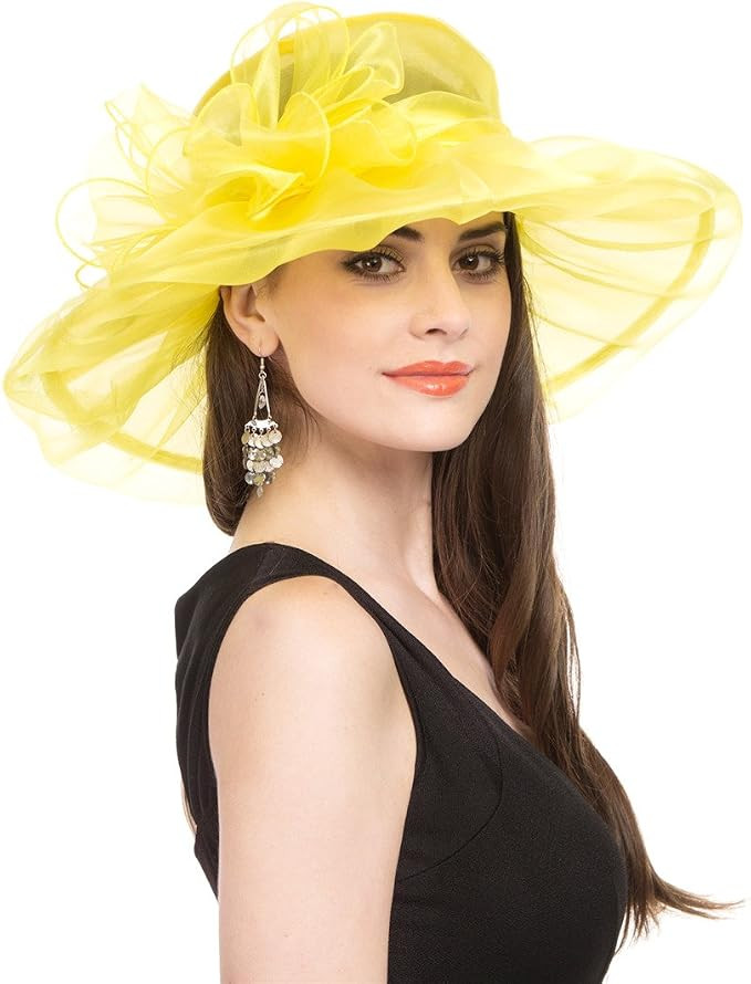 SAFERIN Women's Organza Church Kentucky Derby Fascinator Bridal Tea Party Wedding Hat | Amazon (US)