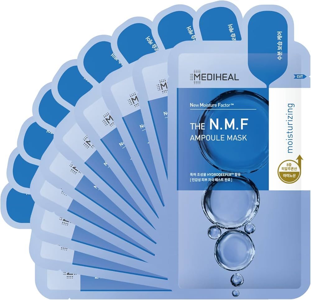 Mediheal Official Best No.1 Korean Sheet Mask - NMF Ampoule Face Mask 10 Sheets For Intensely Hyd... | Amazon (US)