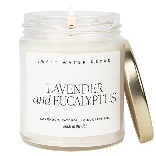 Sweet Water Decor Lavender and Eucalyptus Candle | Lavender, Patchouli, and Eucalyptus, Spa Scent... | Amazon (US)