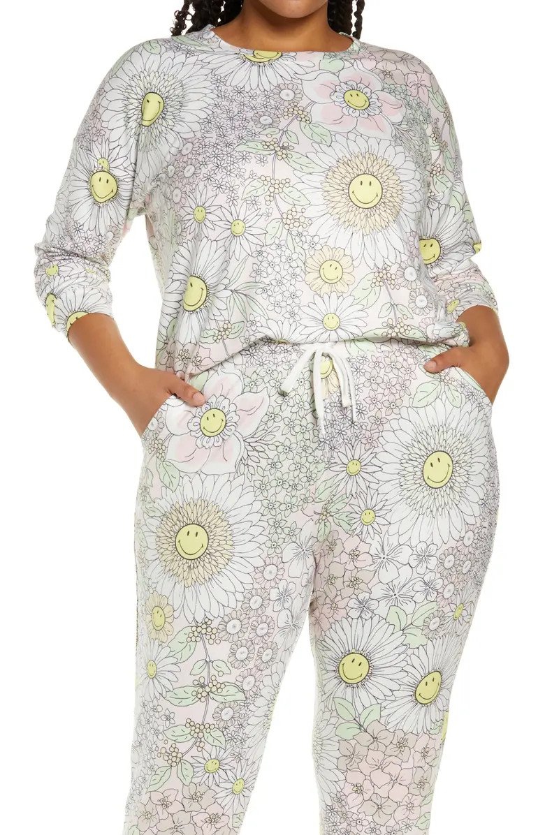 Smiley Blooms Long Sleeve Pajama Top | Nordstrom