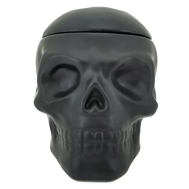 Way to Celebrate Black Skull Treat Jar, Earthenware Ceramic, 39 oz Capacity | Walmart (US)
