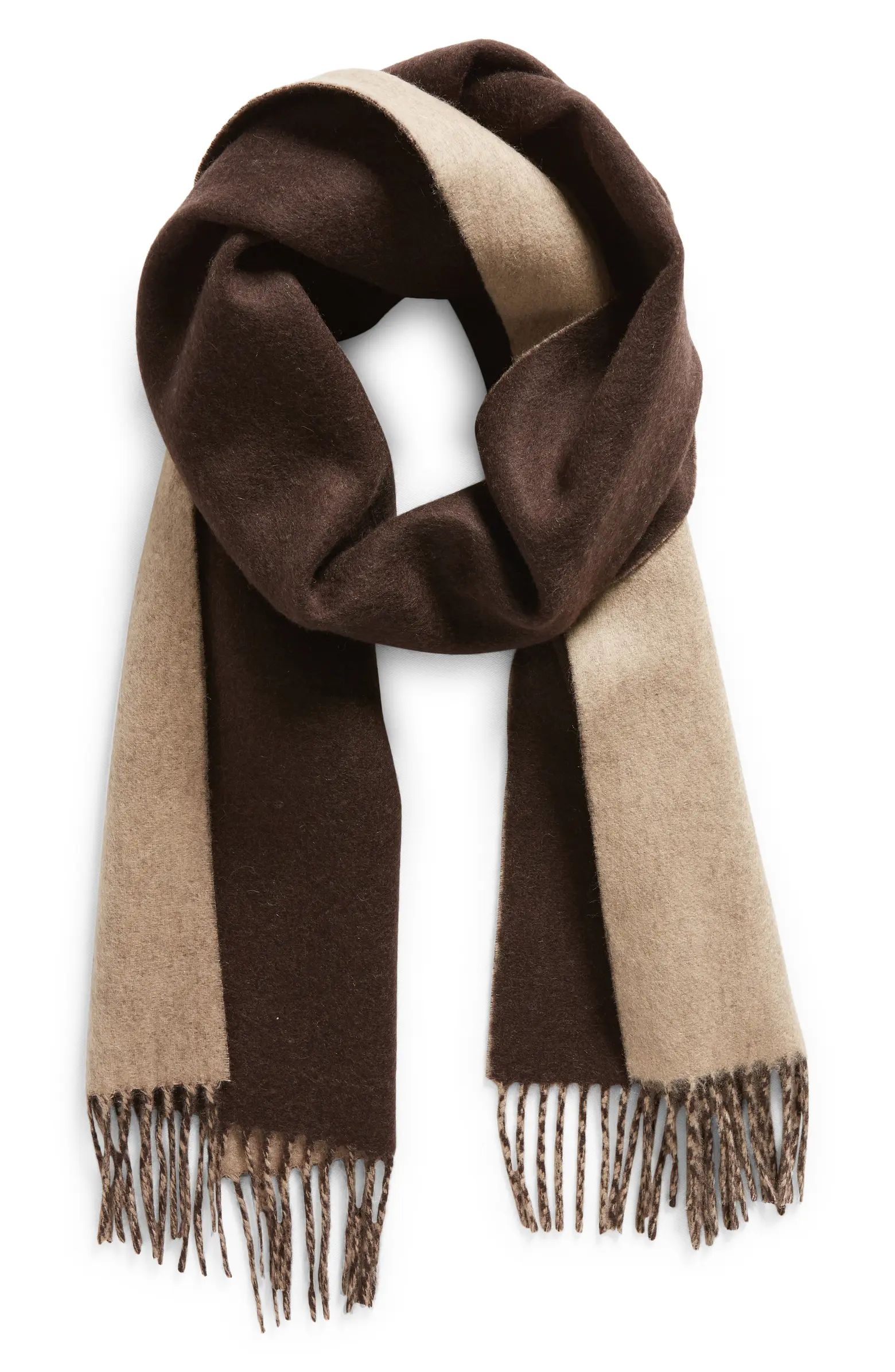 Two Tone Cashmere & Wool Fringe Scarf | Nordstrom