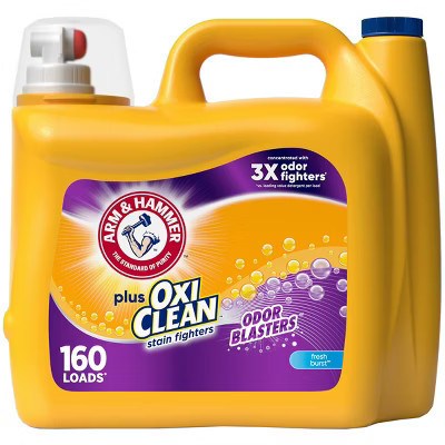 Arm & Hammer Plus Oxi Clean Stain Fighter Odor Blasters HE Liquid Laundry Detergent 160 Loads - 208 fl oz | Target