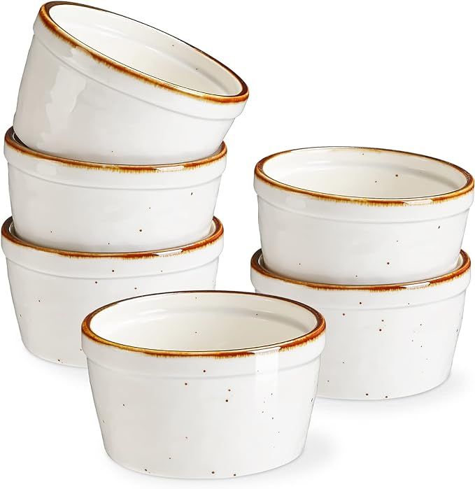 ONEMORE Ceramic Ramekins - 6oz, Set of 6 - Oven, Dishwasher Safe Baking Cups - Mini Bowls for Pud... | Amazon (US)