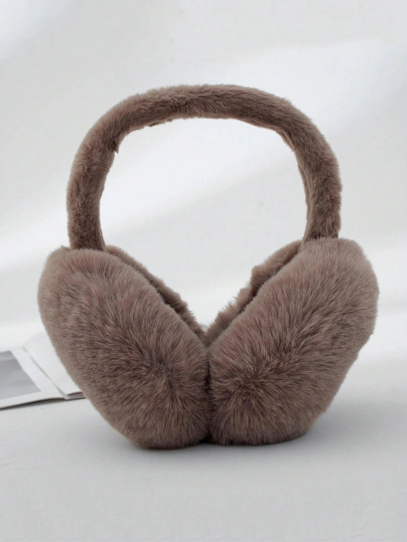 Aloruh 1pc Coffee Brown Winter Earmuffs Foldable Fluffy Fleece Ear Warmers Women Cute Ear Covers ... | SHEIN