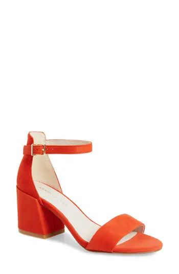 Women's Kenneth Cole New York Hannon Block Heel Ankle Strap Sandal, Size 6 M - Orange | Nordstrom
