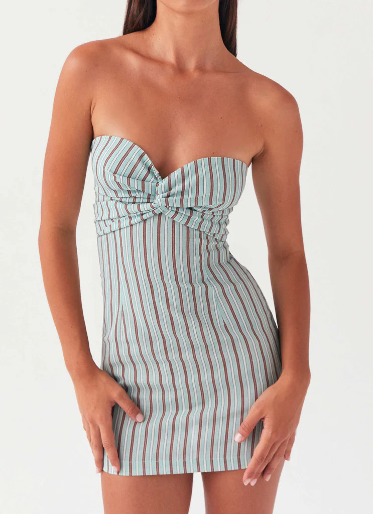 Noline Linen Mini Dress - Coastal Stripe | Peppermayo (Global)