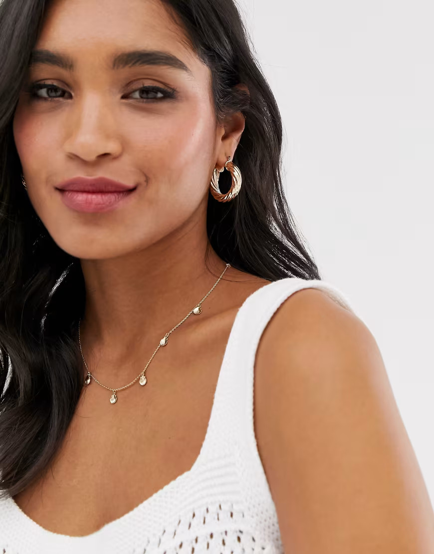 Liars & Lovers twisted chunky gold hoop earrings | ASOS (Global)