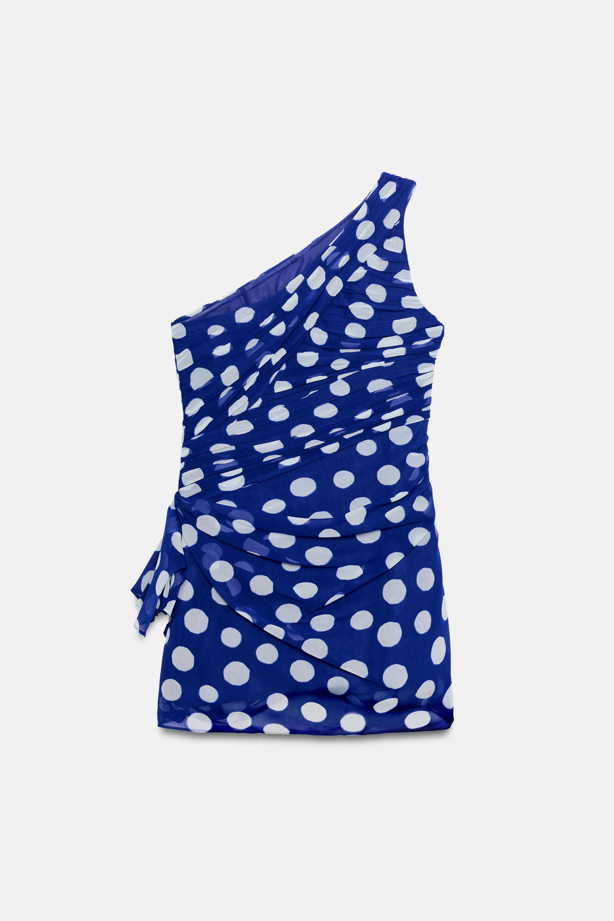 DRAPED POLKA DOT MINI DRESS | Zara US