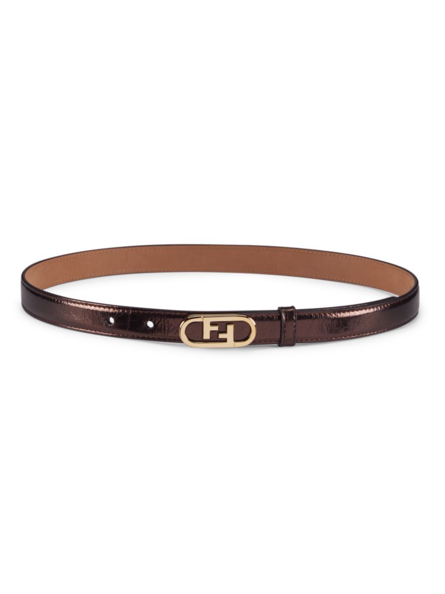 FF Oval Buckle Leather Belt | Saks Fifth Avenue