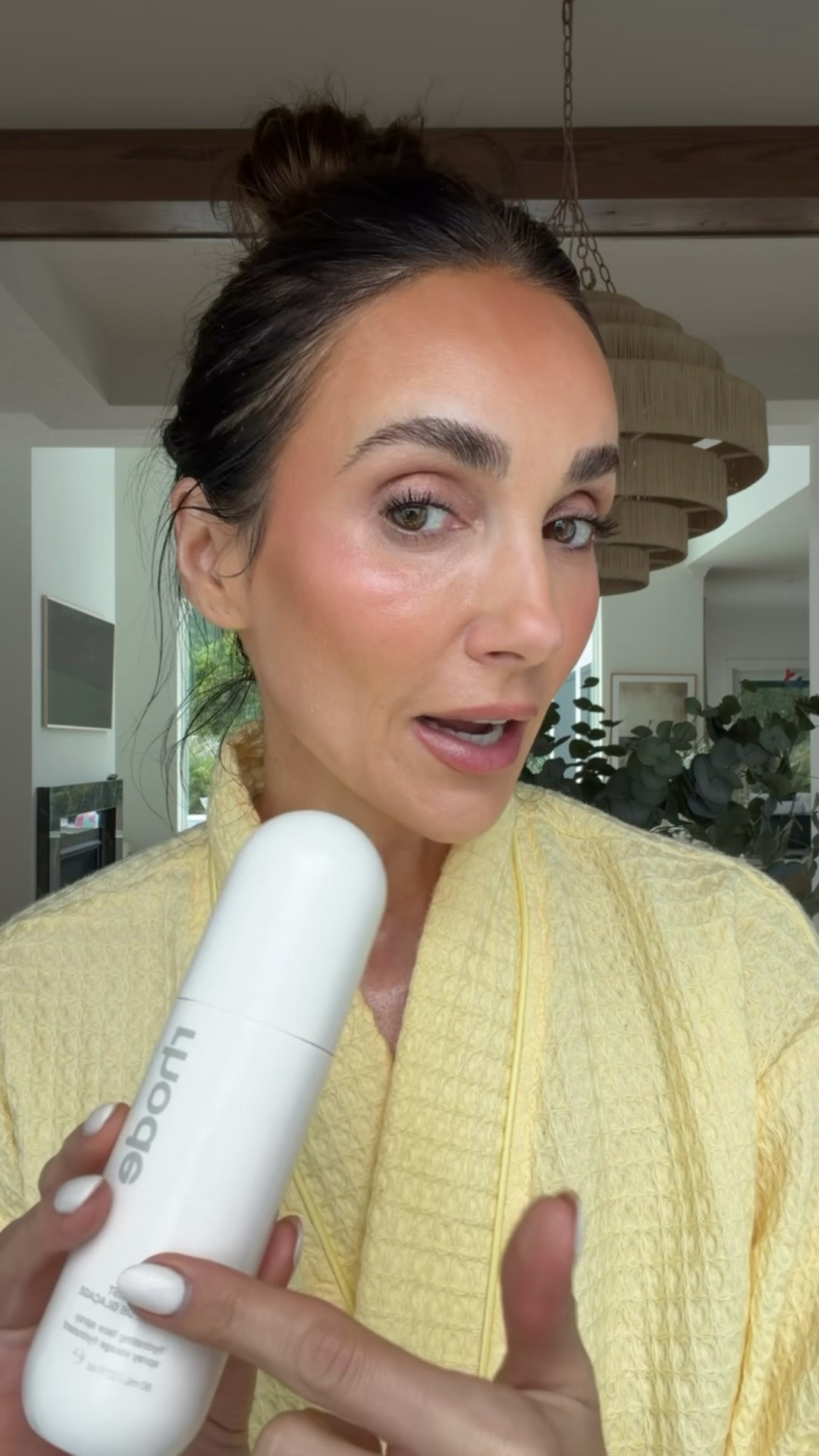 Makeup hack, instant glass skin, adds hydration and glow, use to keep makeup looking fresh. Rhode glazing mist.

#LTKOver40 #LTKBeauty