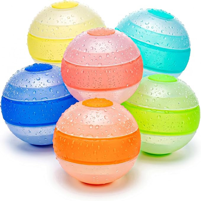 6 PCS Reusable Water Balloons, Water Balloons Quick Fill, Self Sealing Water Balloon, Non-Magneti... | Amazon (UK)