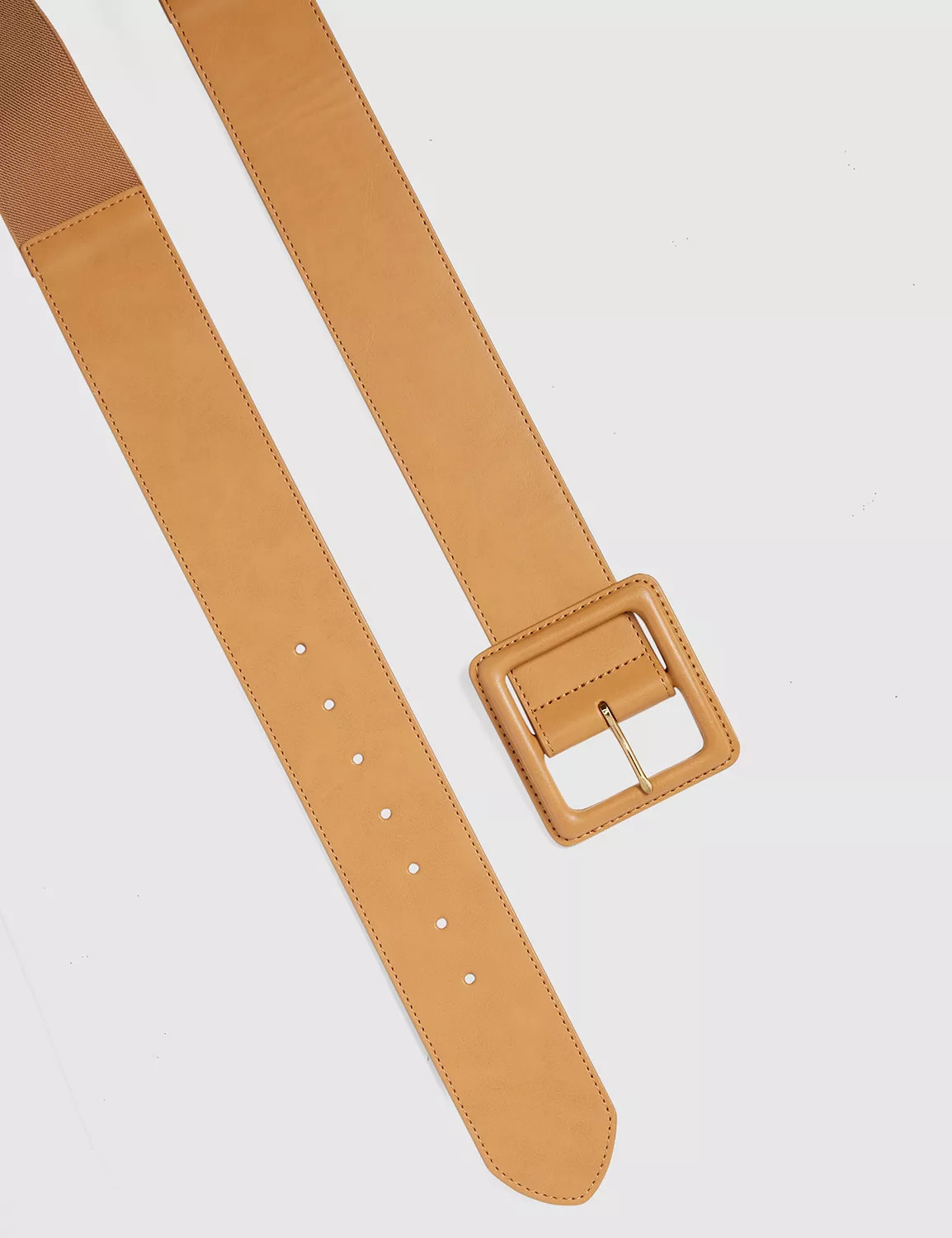 Lane Bryant Women's Tan Wide Stretch Belt With Square Buckle 22/24 Palomino Tan | Lane Bryant (US)