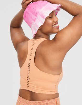 OFFLINE By Aerie Real Me Xtra Macrame Longline Sports Bra | American Eagle Outfitters (US & CA)