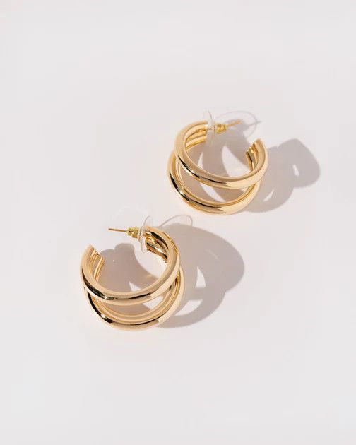 Kendall Triple Hoops - Gold | VICI Collection
